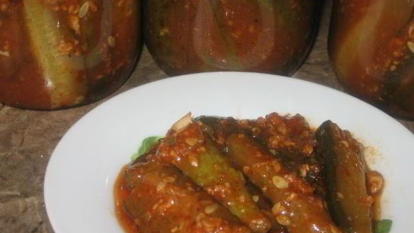 Рецепт Огурцов, консервированных в аджике