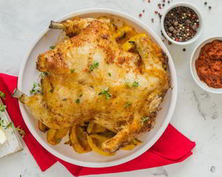 Запеченная курица с аджикой и лимоном