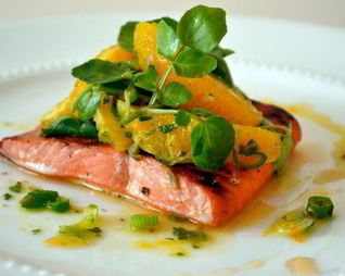 Лосось с апельсиновым джемом