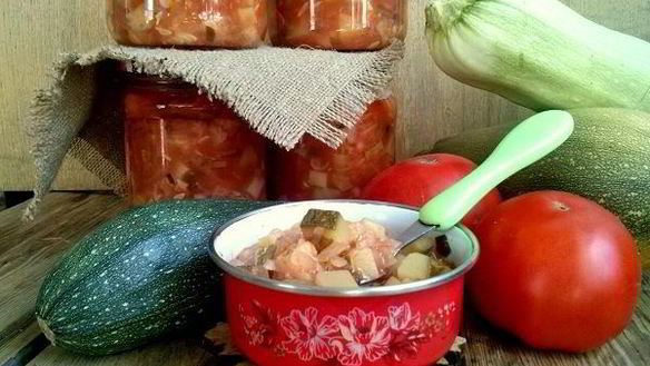 Рецепт Кабачков в томате на зиму