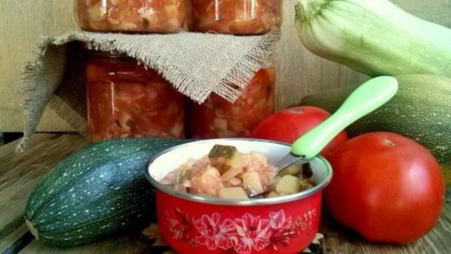 Рецепт кабачков в томате на зиму