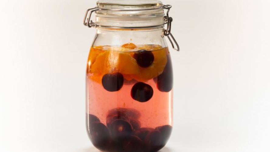 Рецепт компота из черешни с мандаринами