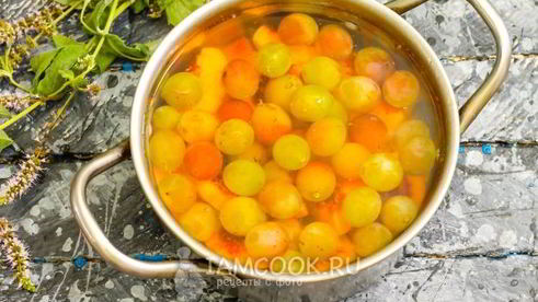 компот из персиков и винограда на зиму