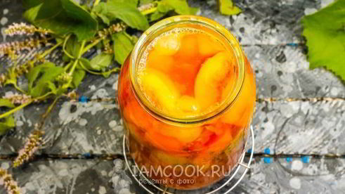 компот из персиков и винограда на зиму