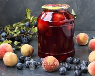 Компот из терна и персиков на зиму