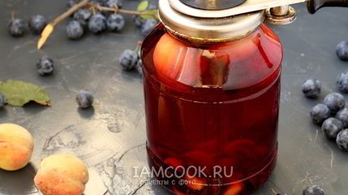 компот из терна и персиков на зиму