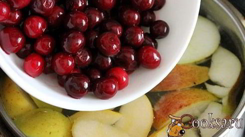 компот из вишни и яблок на зиму