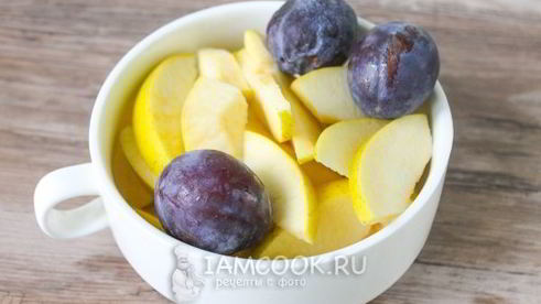 компот из яблок и слив на зиму