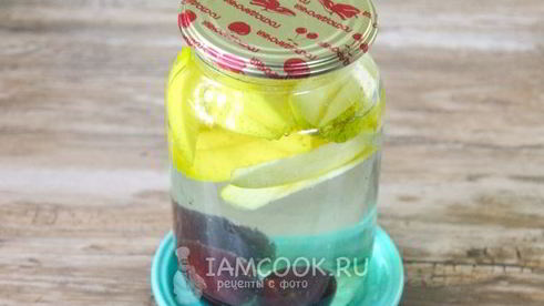 компот из яблок и слив на зиму