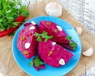 Капуста, маринованная по-грузински со свеклой