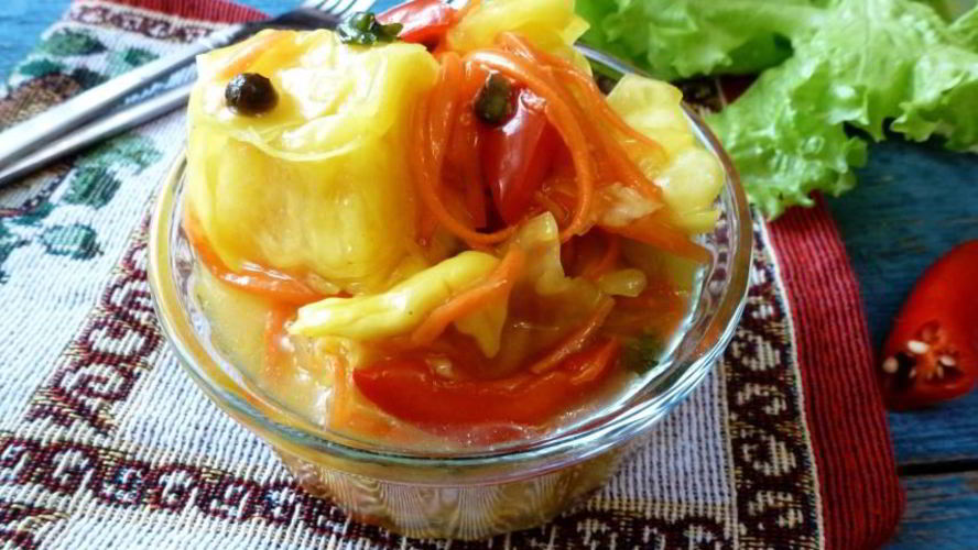 Рецепт маринованной капусты с куркумой