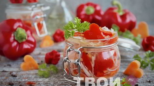 маринованная капуста с перцем