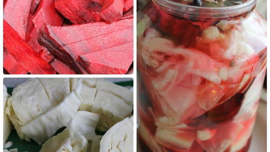 Рецепт маринованной капусты со свеклой пелюстка