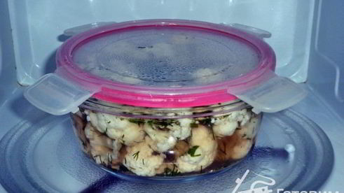 маринованная цветная капуста в микроволновке