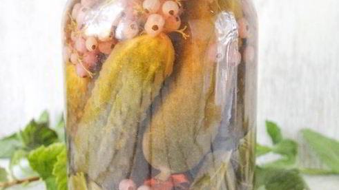 огурцы с красной смородиной на зиму