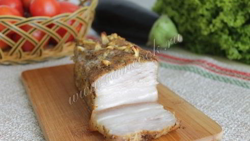 сало с горчицей