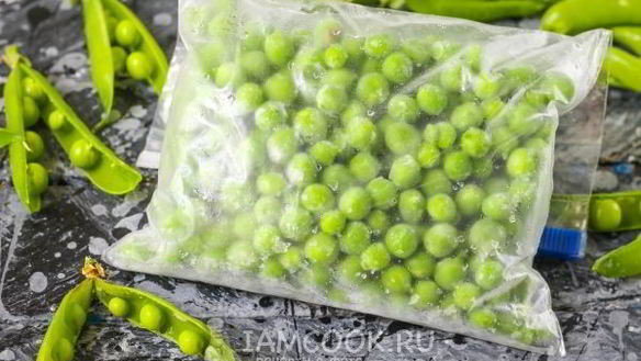 Рецепт Заморозки зеленого горошка на зиму