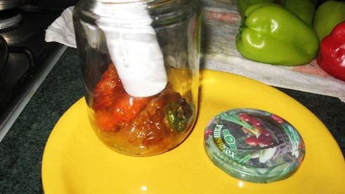 жареный болгарский перец, закрытый на зиму