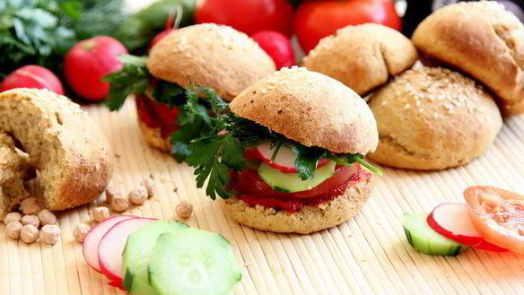 Рецепт Гамбургеров овощных из нутовых булочек