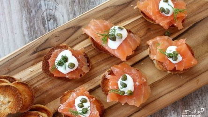 Рецепт бутербродов с форелью
