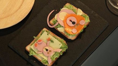 детские бутерброды львенок и зайчонок