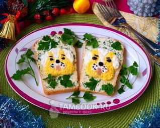 Новогодние бутерброды Собачки