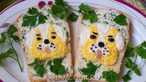 новогодние бутерброды собачки