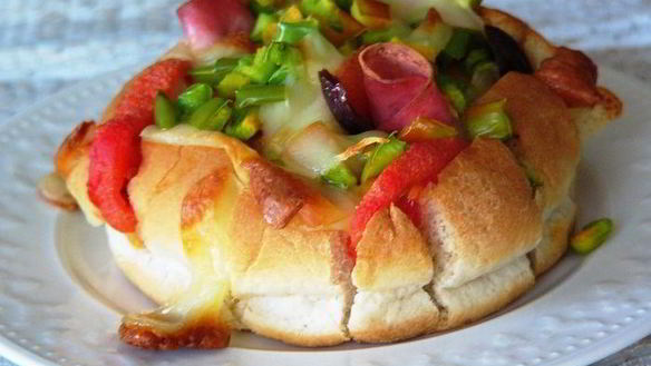 Рецепт Запеченного бутерброда из хлебной булочки