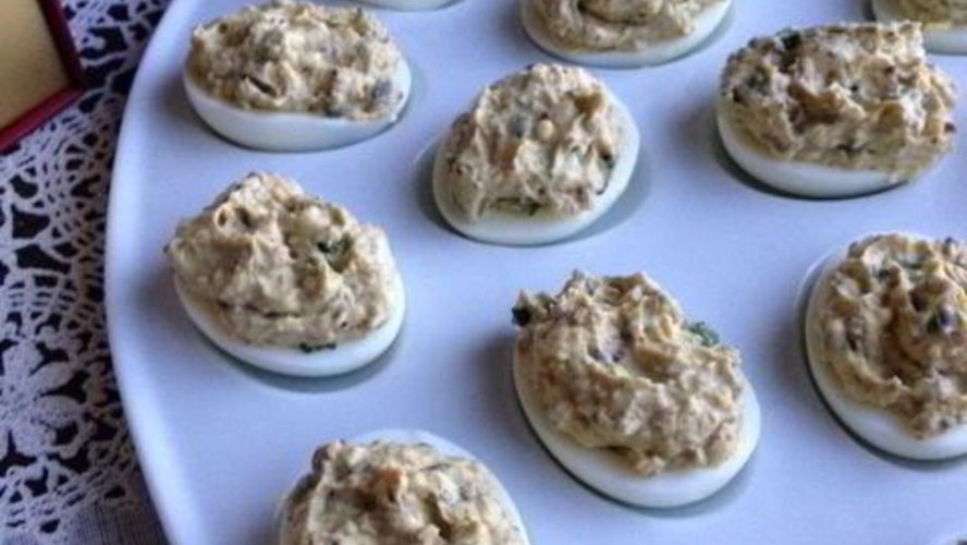 Рецепт яиц фаршированных печенью трески