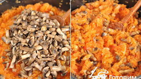 кабачковая икра с шампиньонами