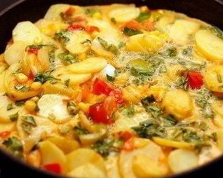 Испанская тортилья с кукурузой и картофелем