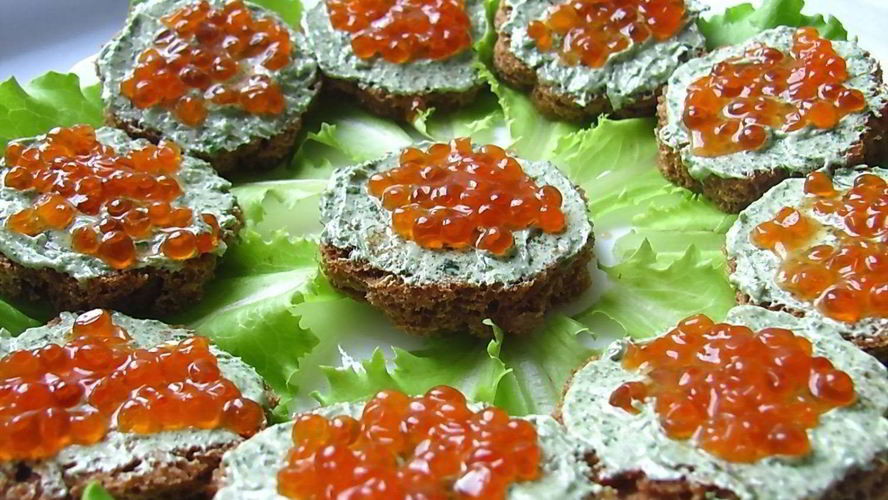 Рецепт канапе к шампанскому