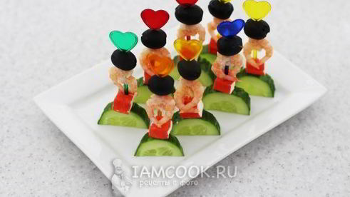 канапе с креветками