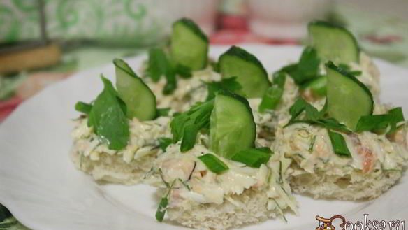 Рецепт Канапе с плавленным сырком и форелью