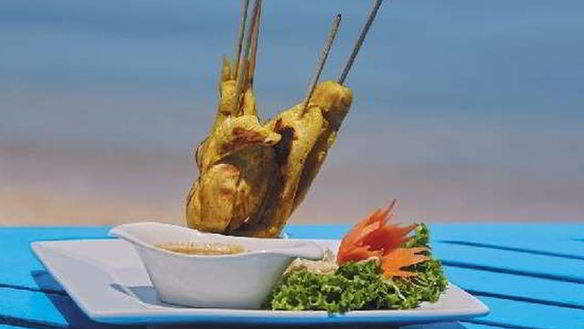 Рецепт Канапе с соусом из карри, кокоса и ананаса