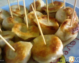 Жареные пельмени канапе