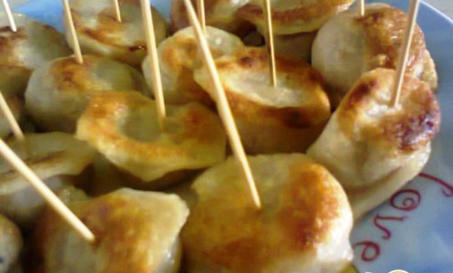 Жареные пельмени канапе