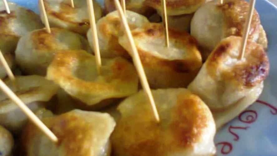 Рецепт жареных пельменей канапе