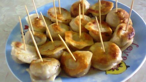 жареные пельмени канапе