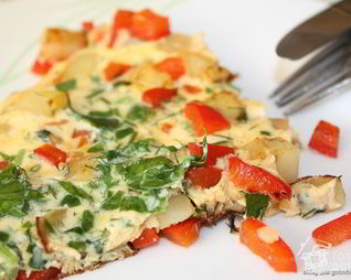 Картофельно-овощная тортилья