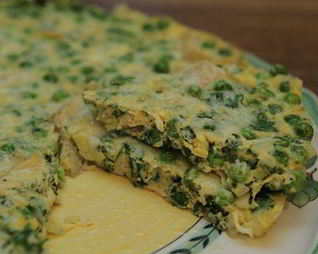 Фриттата с артишоками и зеленым горошком