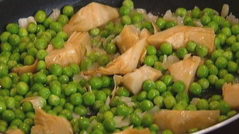 фриттата с артишоками и зеленым горошком