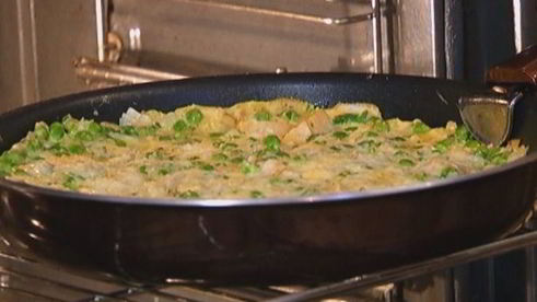 фриттата с артишоками и зеленым горошком