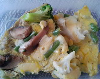 Фриттата с грибами и цветной капустой