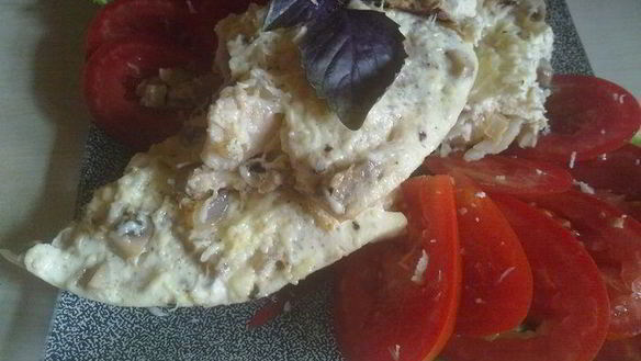 Рецепт Фриттаты с тилапией и грибами