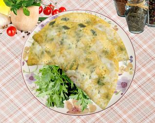 Омлет на пару с зеленью