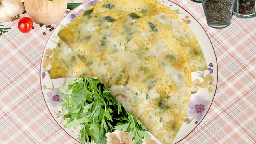 Рецепт омлета на пару с зеленью