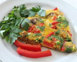 Омлет с грибами и болгарским перцем