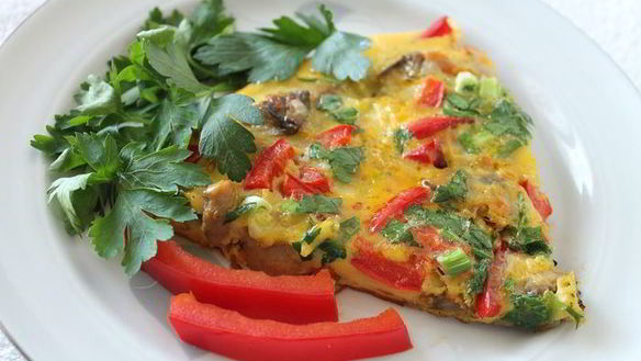 Рецепт Омлета с грибами и болгарским перцем