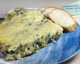 Омлет с грибами и картофелем